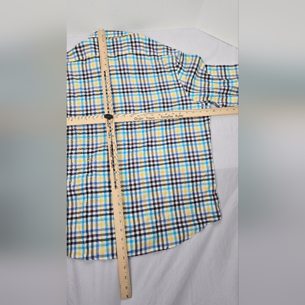 Penguin Men’s Plaid Flannel Button Up Heritage Slim Fit Size 18 34/35 NWT Cream - Picture 6 of 10